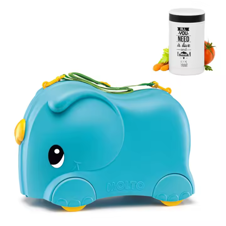 MOLTO Maleta infantil Molto Smiler Azul + Termo para comida - 1