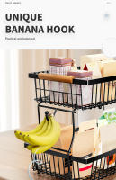 Cesta De Frutas Y Verduras De Metal Con Gancho Y Mango De Madera Organizador Desmontable Y Plegable Para Cocina - details 7