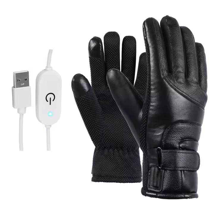 Guantes Térmicos De Cuero Calefactados USB Impermeables Para Invierno Exterior Adecuados Para Pesca Ciclismo Montar En Bicicleta - 1