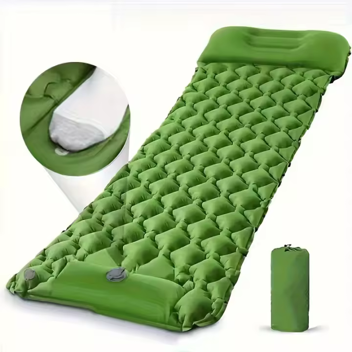 Almohadilla De Dormir Inflable Ultraligera Para Camping Con Bomba Integrada Para Senderismo Mattress Compacto Y Ligero Con Kit De Reparación - 1