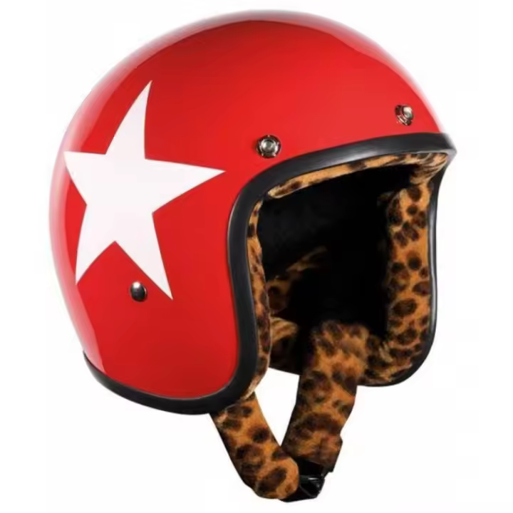 Casco MOTO Jet STAR ROJO BANDIT Open face Helmet NO HOMOLOGADO leopard lining STARR-L - 1