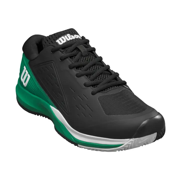 Zapatillas de Pádel Wilson Rush Pro Ace Clay Negro/Verde 2025 - 1