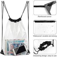 Bolsa de gimnasio transparente de 2 piezas, mochila de gimnasio transparente, mochila con cordón transparente - details 1