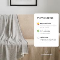 Lanovenanube - Colcha multiusos para sofá y cama ESPIGA. Manta foulard cómoda y práctica. Medida 120x180 cm - details 1