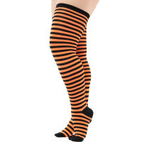 Medias Largas De Pierna Para Mujer Talla Grande Con Estampado Rayado Antideslizantes Para Halloween Accesorio De Costura - details 11