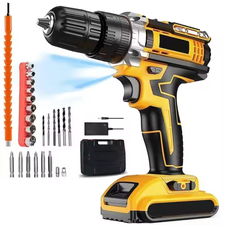 Taladro de mano eléctrico inalámbrico, herramienta eléctrica recargable para el hogar, pistola de impacto, 1800rpm, 3/8 pulgadas - 1