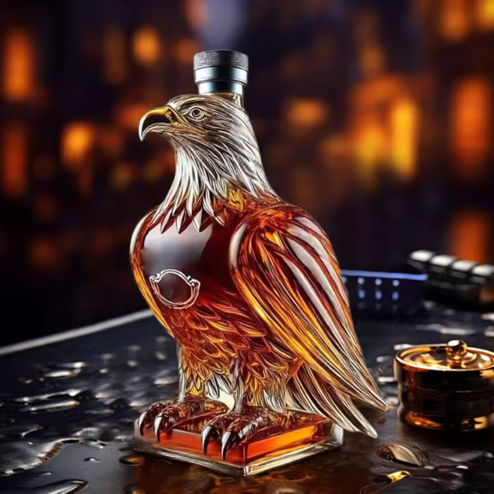 Botella de whisky con forma de águila, divertida jarra de whisky con forma de águila, original, decoración divertida para bar, regalo para papá, esposo o novio (marrón) - 1