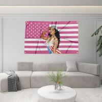 Tapiz De Bandera Estadounidense Nicki Minaj Divertido 3x5 FT Con Cuatro Grommets Para Dormitorio De Colegio Hombre Cueva Dormitorio - details 2