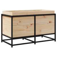 vidaXL Jardinera de madera de pino impregnada 80x40x50 cm Color Pino macizo,  Pino blanco,  Cera de pino marrón y mas - details 3