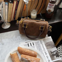 Bolso De Hombro Pequeño En Cuero Sintético Marrón Estilo Coreano Retro Casual Bolso Cruzado Para Mujer Con Cierre De Cremallera - details 12
