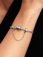 Pandora - Cadena de Seguridad Alargada-Plata de ley y Baño de Oro de 14 K - details 2