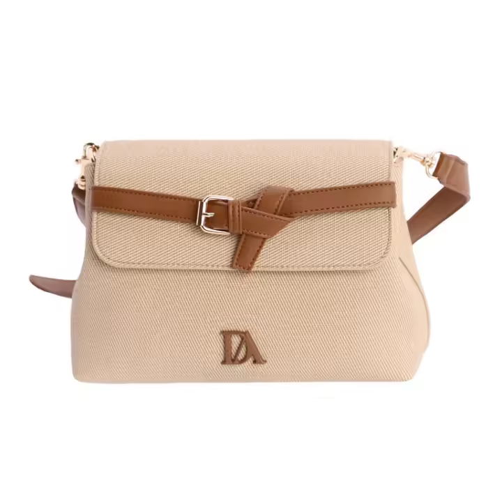 DON ALGODON BOLSO BANDOLERA DE MUJER EN BEIGE CON MARRON - 1
