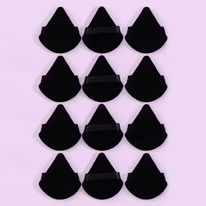 10/12 Uds. Base de felpa suave Trianular Wet Dry Poop Puff para cosméticos líquidos y individuales - 1
