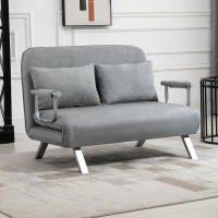 Cecodadi sofá Cama Doble características y camisas, sofá ajustable, máx 150 kg, gris Claro - details 0