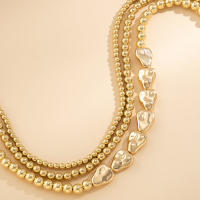 Collar Corto KunJoe Multicapa Color Oro Con Cuentas Irregulares Y Cadena Clavicular Para Mujer Joyería De Moda Nueva Geométrica Clásica Para Fiesta - details 4