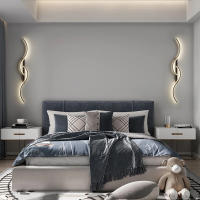 Lámpara De Pared LED Moderna Para Dormitorio Y Sala De Estar Luz De Noche Dorada Con Fuente De Luz LED Decoración Para Hogar Y Sofa - details 18