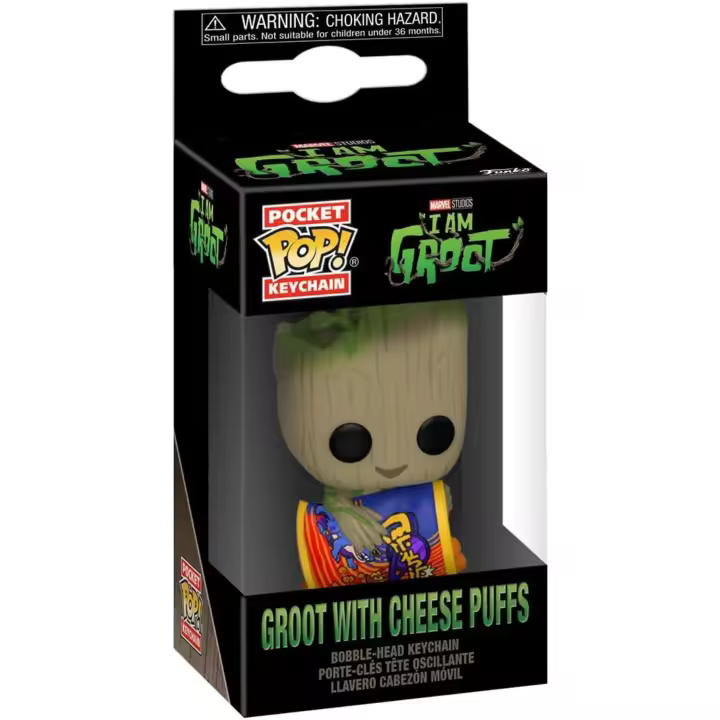 FUNKO POP ! - LLAVERO GROOT WITH CHEESE PUFFS - Marvel - Guardians of The Galaxy - Minifigura de Vinilo Coleccionable -  Llavero Original - Edad recomendada mayores de 3 años - 1