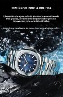 Reloj De Pulsera De Cuarzo Para Hombre POEDAGAR Marca De Lujo Acero Inoxidable Impermeable Luminoso Con Fecha Reloj De Negocios Cuadrado - details 6