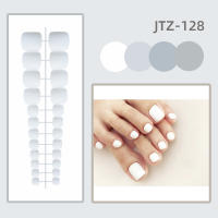 24 Pcs Uñas Postizas Removibles Para Dedos Del Pie En Color Sólido Gloss Fácil De Usar Sin Pegamento Uñas Falsas De Acrílico Para Arte De Uñas - details 13