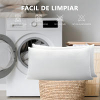 Almohada EasySpeed de Aloe Vera 70/ 80 / 90 cm, Fibra Sintética Esterilizada, Transpirable, Lavable y de Firmeza Media, Ideal para Todas las Posturas, Forma Ergonómica, Color Blanco - details 3