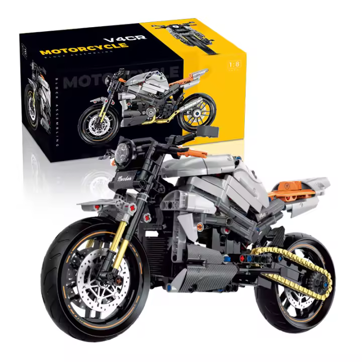 Modelo De Motocicleta De Ciudad 1:8 En Bloques Constructivos Técnicos Para Niños Y Adultos Regalo De Cumpleaños Juguete Educativo Compatible Con Lego - 1