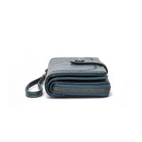 Cartera Larga Antirrobo RFID Para Hombres Y Mujeres De Cuero Wax Con Bolsillos Múltiples Gran Capacidad Cierre De Cremallera Cartera De Mano Monedero Tarjetero Retro Europeo Y Americano - details 6