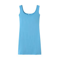 Nuevo Vestido Casual Para Mujer Verano 2024 Color Sólido Con Tirantes A-Line De Rodilla Polyester Sin Estirar Estilo Clásico - details 9