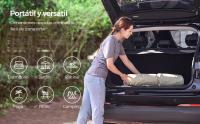 SONGMICS Hamaca Doble Tapizada, Hamaca de Jardín con Barras Curvas de Bambú Separables, Hamaca de Camping con Cojín, 200 x 140 cm, Carga de 225 kg, Crema y Beige/Gris y Beige/Azul y Beige - details 3