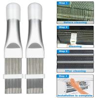 Cepillo De Limpieza Para Radiador Y Condensador De A/C De Acero Inoxidable 1/2pcs Herramienta De Reparación De Finas Comb De Aire Acondicionado Y Straightener De Bobina - details 0