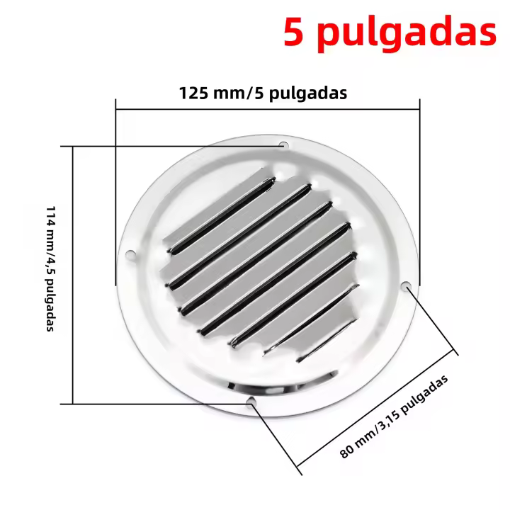 Ventilador De Marca Air Louver Vent En Acero Inoxidable 316 Para Barco Con Tapa De Grille De Ventilación Redonda Y Cuadrada Para Lado Con Botón Abierto - 1