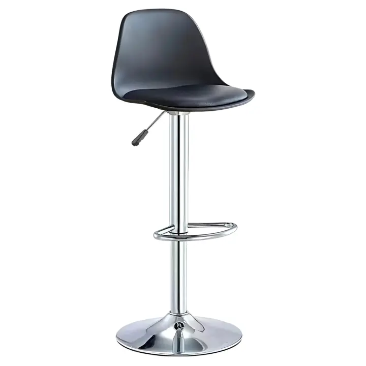 LUTODY - Silla bar, Uso interior, Taburete moderna alta elevación, Asiento de polipiel cuero sintético, Estructura metálica metal de acero, Palanca para subir bajar de asiento, Resistente y fácil de limpiar, Giratoria 360º, Para hogar casa escritorio desp - 1