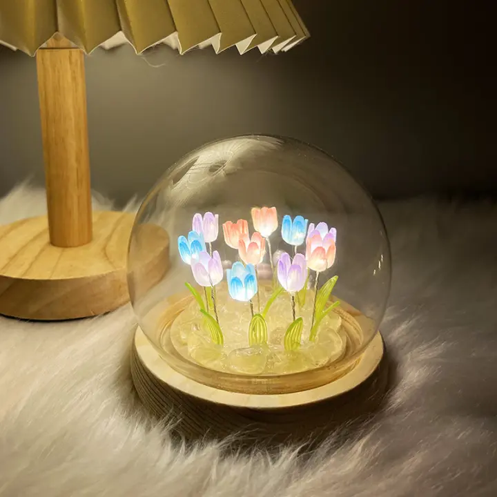 Luz De Tulipán Hecha a Mano DIY Material Paquete Luz Creativa Para Escritorio Decoración Floral Para El Hogar Regalo Para Niñas Fragancia Surround - 1