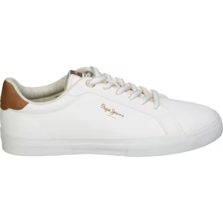 PEPE JEANS | Zapatillas Pepe Jeans para Mujer – Deportivas Bajas en Color Blanco y Marrón – Sneakers con Cordones – Estilo Casual – Versátiles – Combinables y Cómodas – Modelo PLS31445-800 - 1
