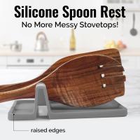 Soporte de silicona para utensilios con almohadilla antigoteo, resistente al calor, sin BPA, para cocina y estufa. - details 2