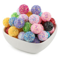 20Pcs Bolas De Acrílico Redondas De 20mm Colores Mixtos Para Joyería DIY Accesorios De Manualidades Bebidas De Azúcar - details 7