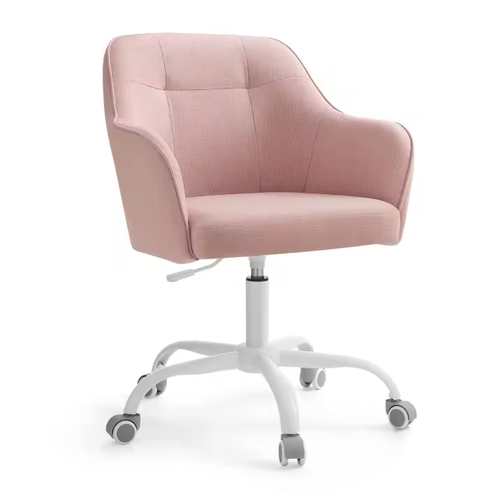 Silla de oficina giratoria y cómoda, altura ajustable, capacidad de carga 120 kg, estructura de acero, terciopelo, gris, gris claro o negro - 1