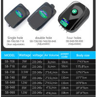 Bomba De Oxígeno Para Acuario Alto Potencia 4W 8W 12W Ajustable Flujo De Aire Compressor De Aire Para Peces 220V-240V - details 0