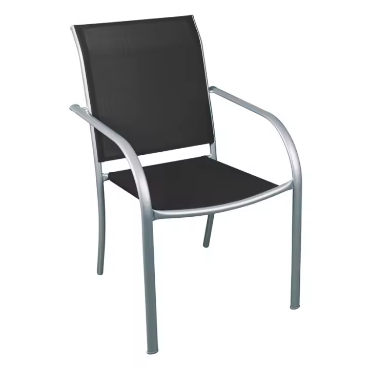 SILLA ACERO/TEXTILENE. NEGRO. MODELO BRASIL - 1