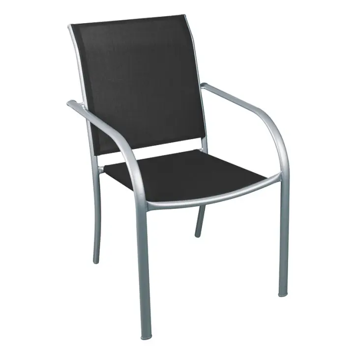 SILLA ACERO/TEXTILENE. NEGRO. MODELO BRASIL - 1