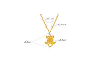 Encanto 1 Uds. Colgante de corazón de melocotón de amor de cerdo de la suerte de estilo chino, collar de acero inoxidable que no se decolora, joyería de cadena de clavícula - details 2