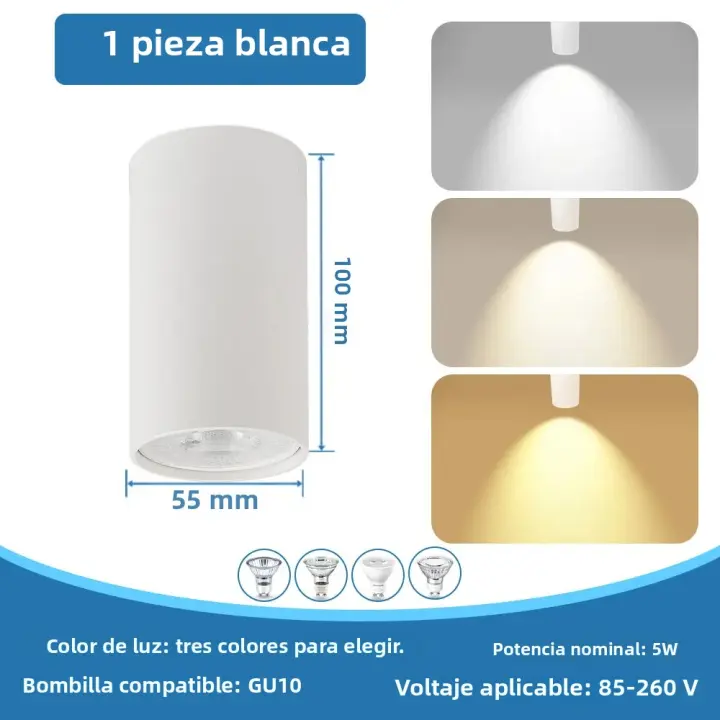 Bombilla LED GU10 Interchangeable 110V/220V Lámpara De Techo Montada En Superficies Para Dormitorio Sala De Estar Tienda Hogar Spotlights LED - 1