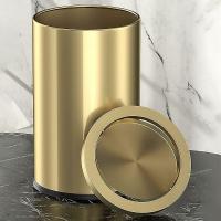 Ln-bathroom Bin With Swing Lid, 9l Small Bin, Metallic Gold Steel, 20 X 31cm - details 1