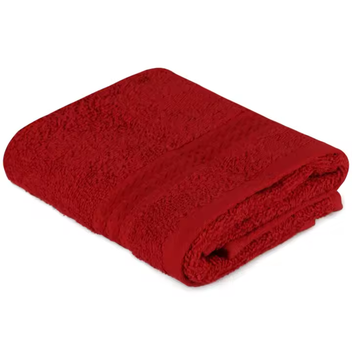 Wellhome Toalla de Cortesía Rojo 100% Algodón 500 Gr/m² - Tamaño 30x50 Cm - Suave y Absorbente - 1