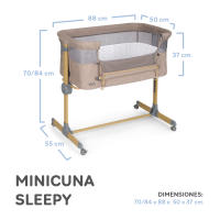 ms Minicuna Colecho Sleepy Simulación Madera- Cuna Colecho Regulable Multialturas, Reclinable - Incluye Mosquitera de Serie ( Con o sin textil) - details 3