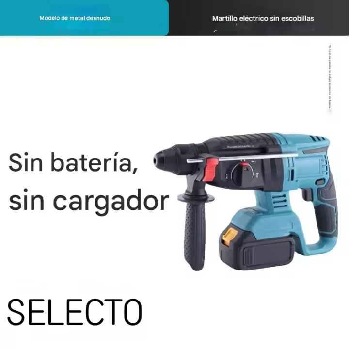 Taladro Percutor Industrial 800W - Eléctrico Inalámbrico con Batería Li-Ion, 3 en 1 (Taladro/ElectroMartillo/Cincelador) - Ideal para Profesionales y Uso Doméstico - 1