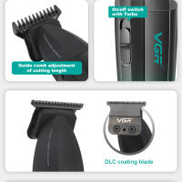 Cortadora De Pelo Profesional VGR V-003 Con Pantalla Digital 9000 RPM Máquina De Corte Para Barberos Trimmer Para Hombres Recargable Universal 160 Minutos De Uso - details 9