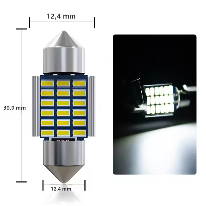 10PCS Luces LED Para Coche Canbus C10W C5W Festoon 31mm Sin Errores 12V 6500K Blanco Luz De Lectura Interior Universal - 1
