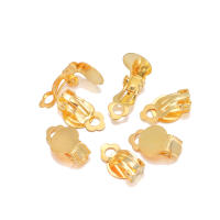 50pcs Clips Para Orejas Esterlina Y Oro Pintado Base Para Joyería DIY Compatible Con Gafas De Cristal De 10mm Componentes De Joyería - details 7