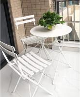 Juego de Mesa y sillas Plegables para balcón al Aire Libre de Tres Piezas, Juego de Mesa y sillas de Taberna para terraza de Acero, Juego de Muebles de Mesa y Silla Plegables de 3 Piezas - details 11