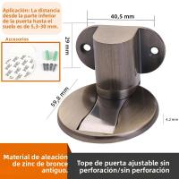 Parador De Puerta Magnético De Aleación De Zinc Sin Perforar Ajustable En Altura Soporte De Puerta Anticolisión Obrero Oculto Herramienta De Puerta Multicolor - details 15